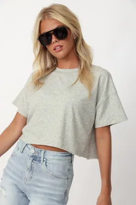 SALE - Grace Cropped Raw Hem Tee