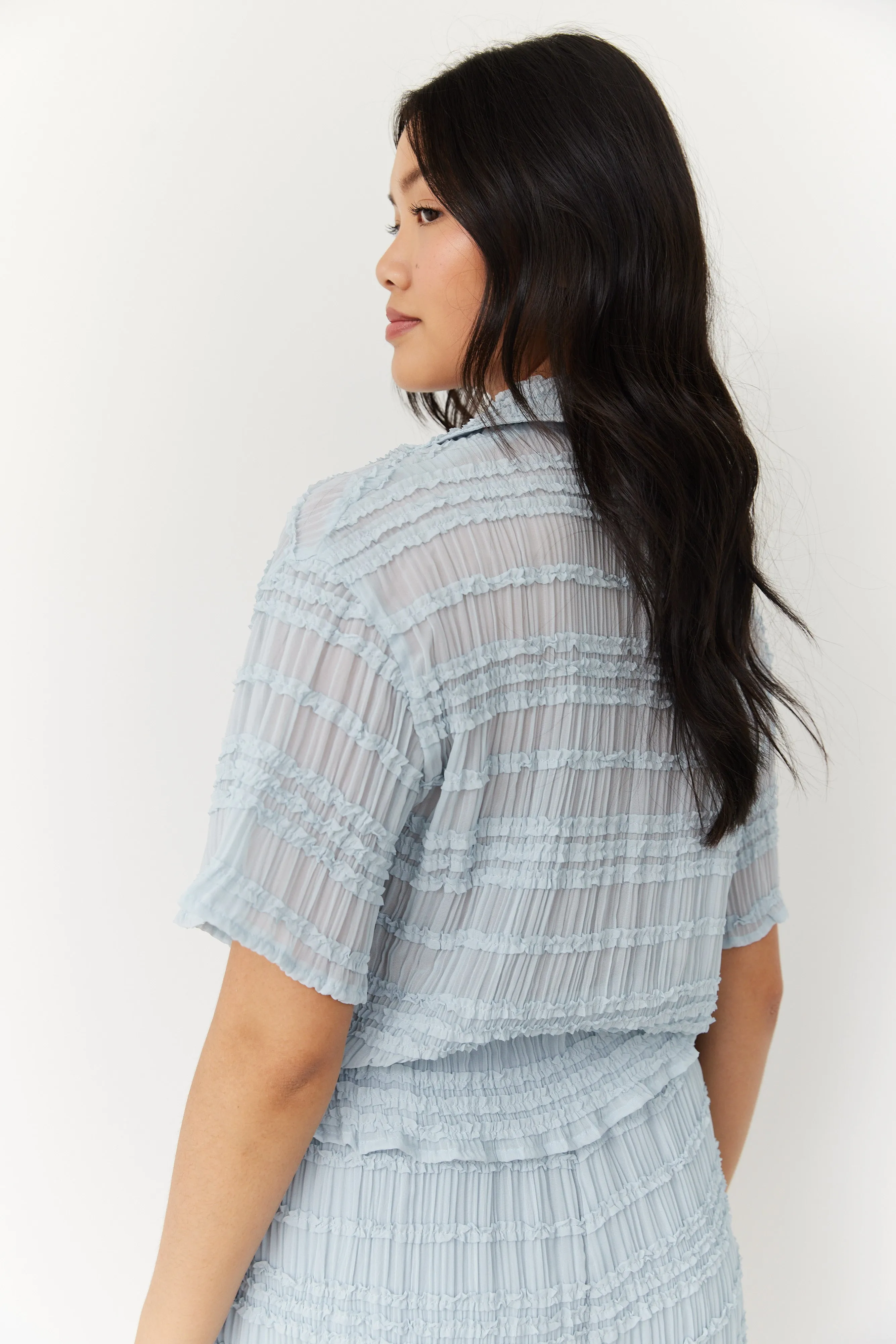 SALE - Jennie Scalloped Edge Button Front Top