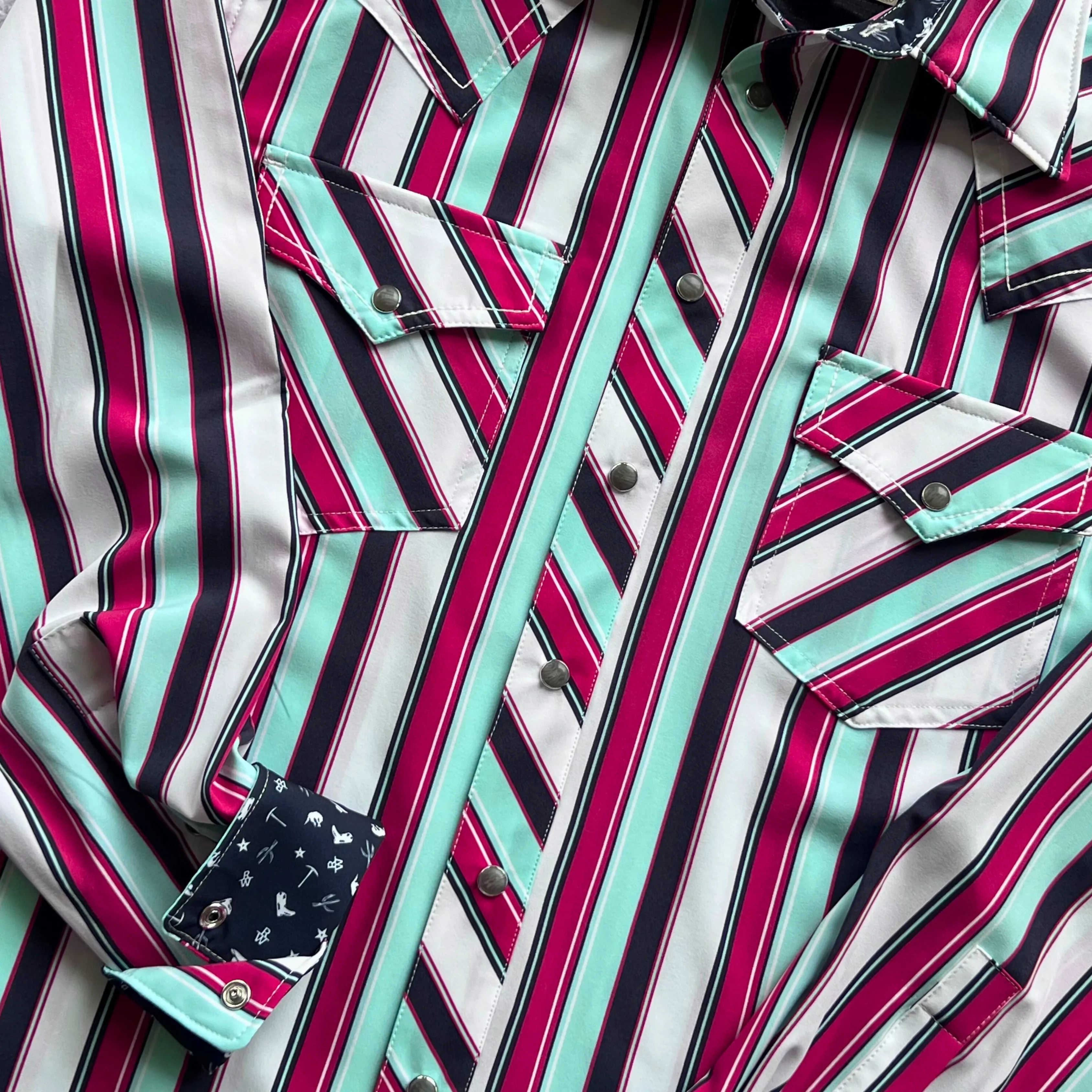 Sandia Stripe Long Sleeve Performance Western Shirt