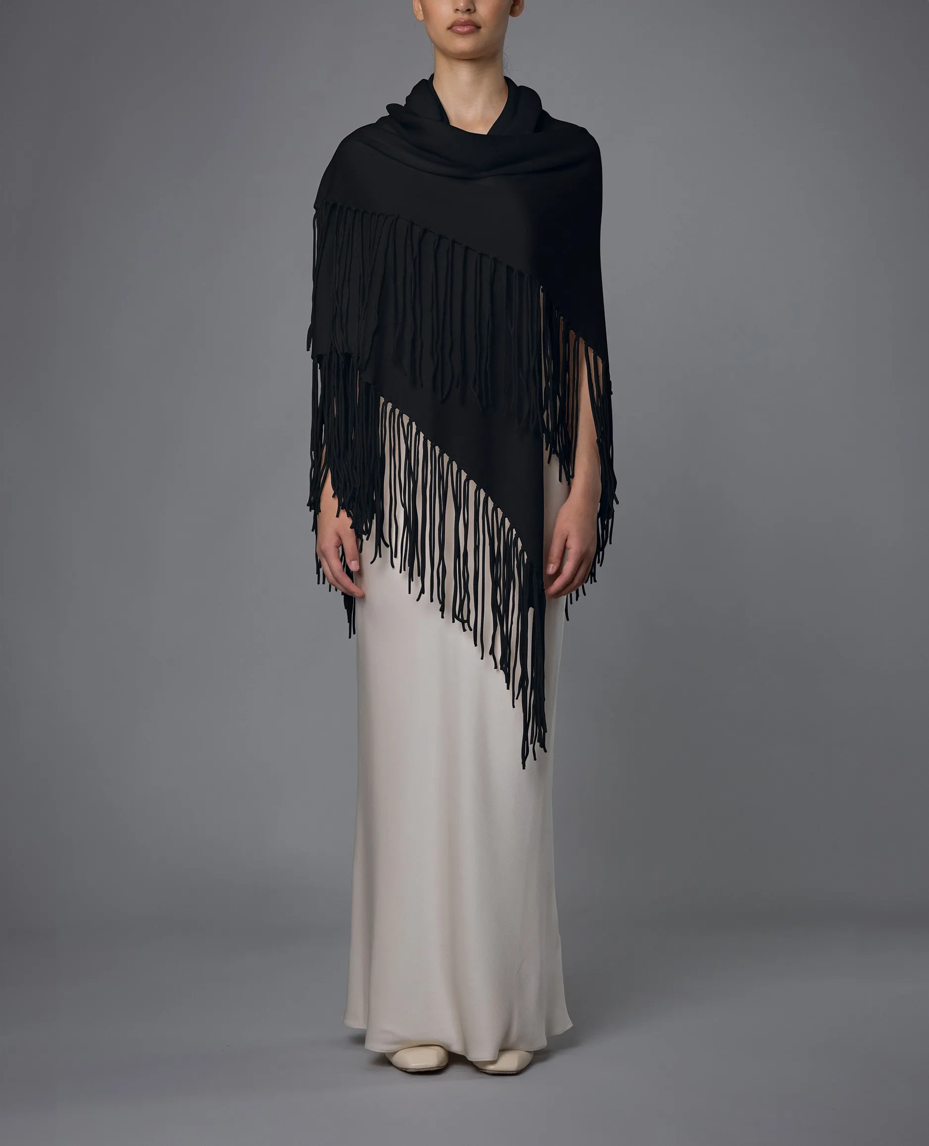 Schal aus Cashmere-Mischung in Navy