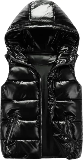 SEAUR - Puffer Vest Boy Winter Coat Shiny Girl Metallic Outwear Kids Sleeveless Jacket Down Warm Waterproof Waistcoat
