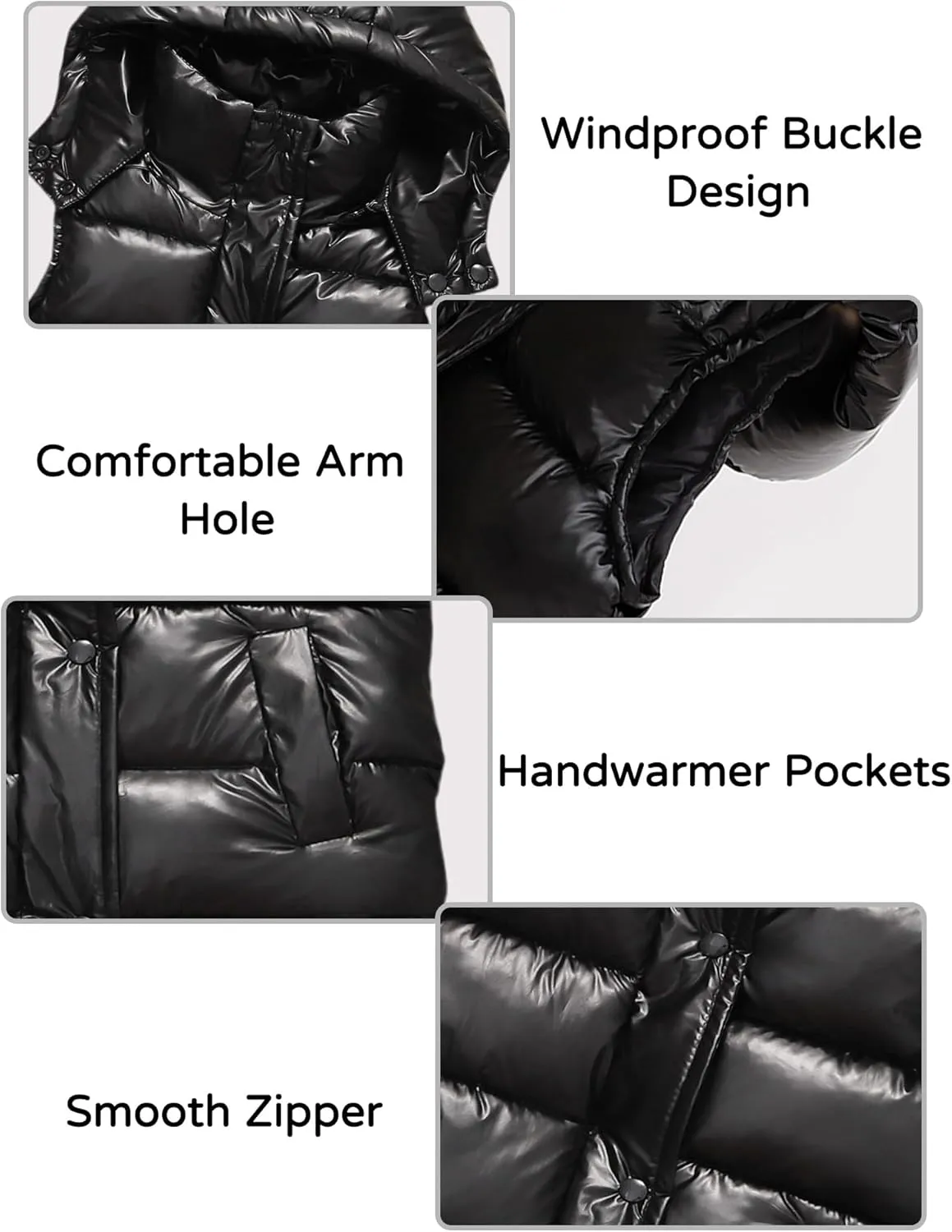 SEAUR Toddler Kids Winter Vest Girls Boys Warm Puffer Vest Outerwear Thick Sleeveless Jacket Detachable Hooded Padded Vest