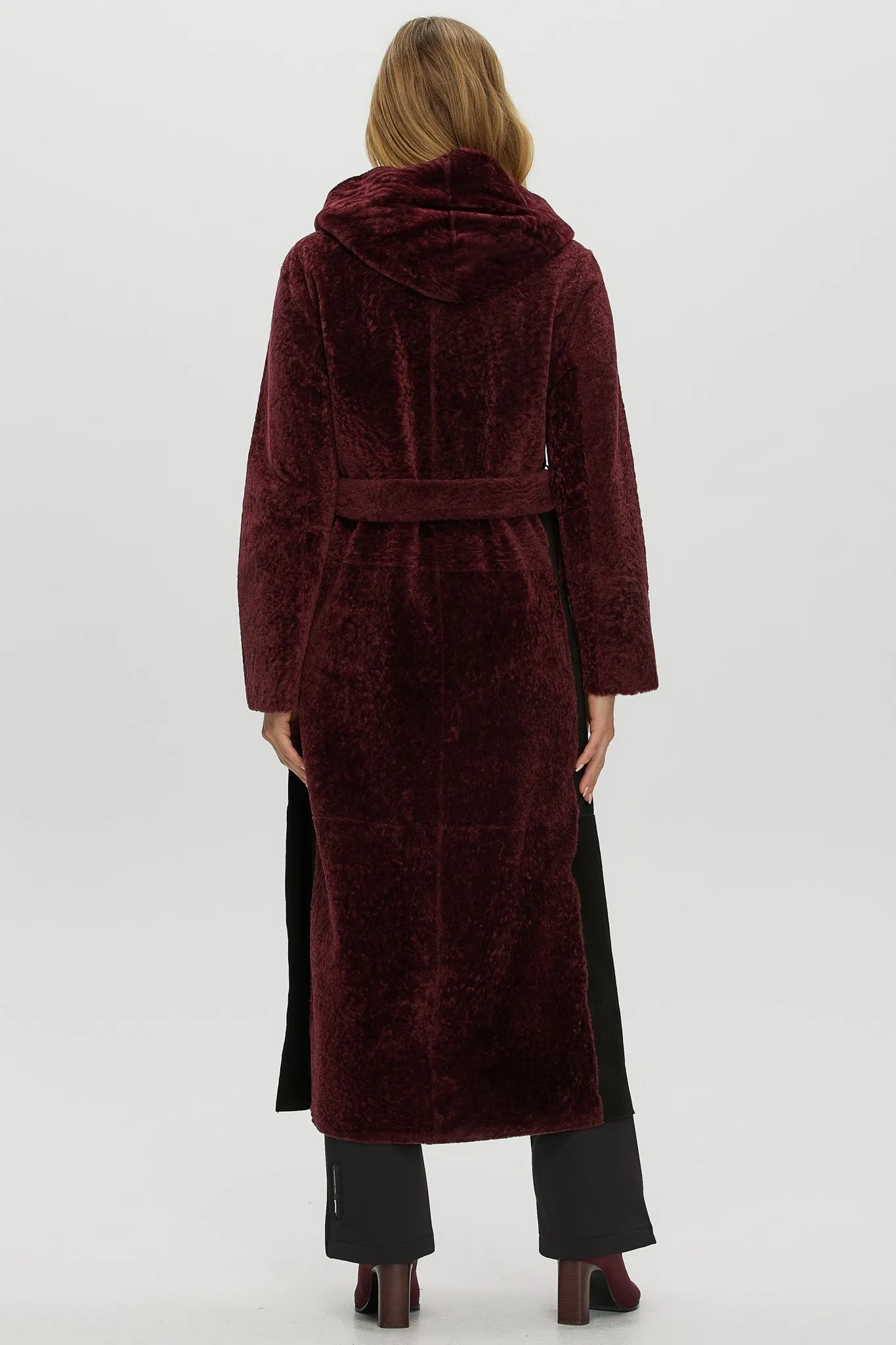 Select Shearling Lamb Zip Parka with Belt