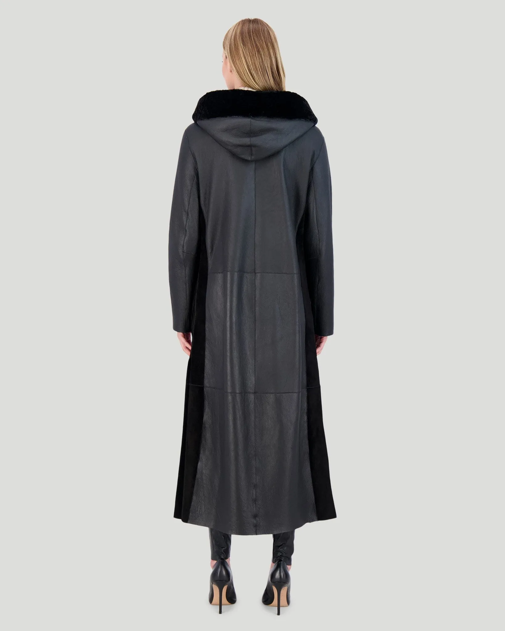 Select Shearling Lamb Zip Parka with Belt
