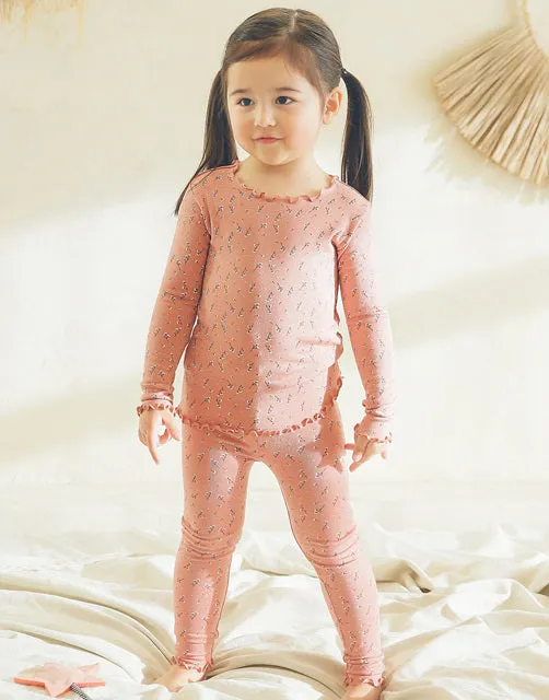 Shirring Wind Flower Modal Long Sleeve Pajama