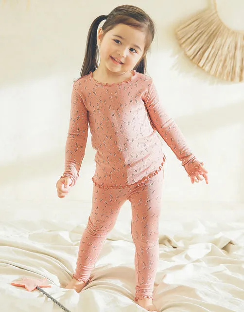 Shirring Wind Flower Modal Long Sleeve Pajama