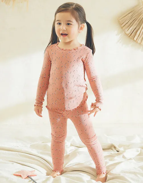 Shirring Wind Flower Modal Long Sleeve Pajama