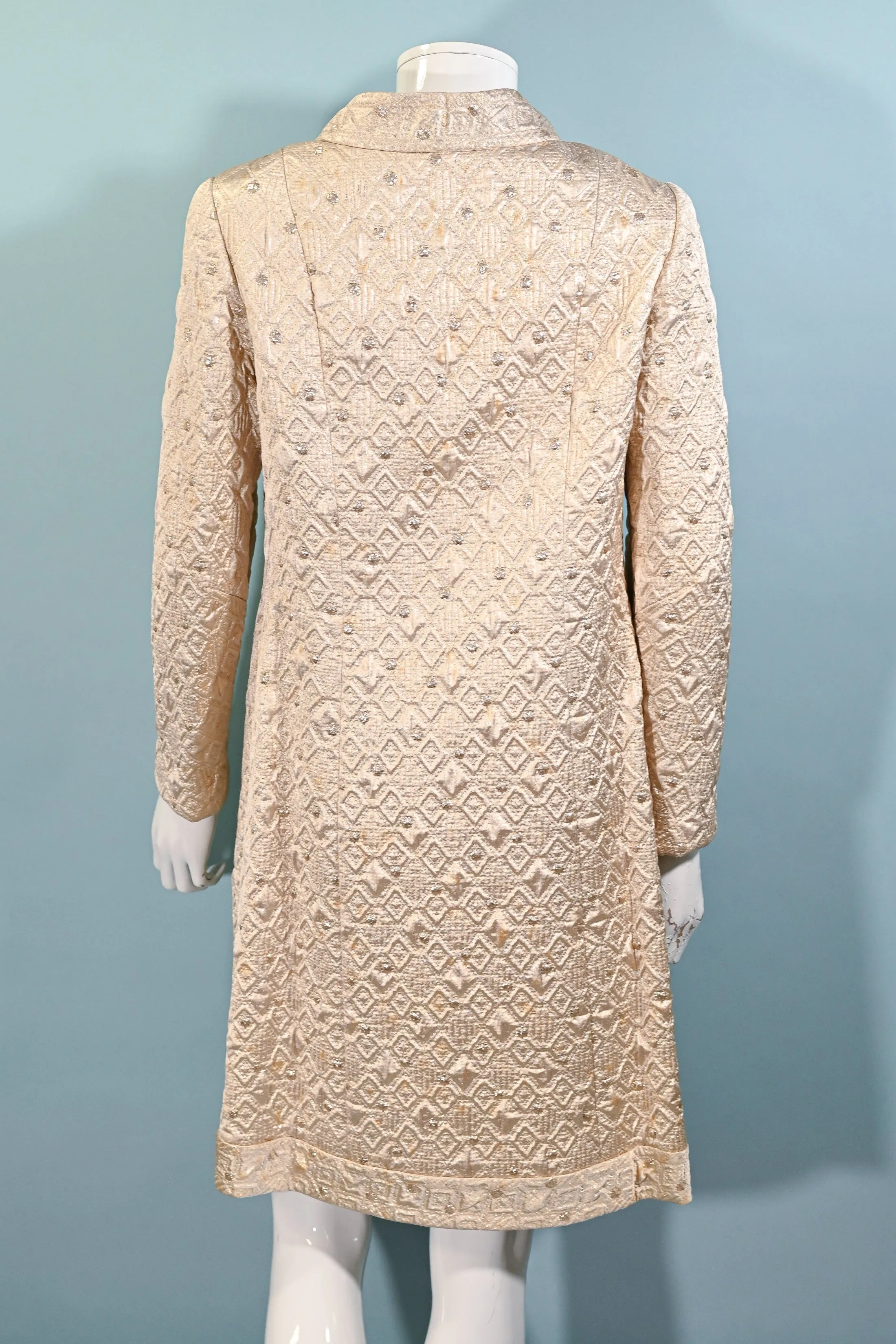 SOLD Vintage 60s Brocade Cocktail Suit, Coat/Mini Dress 2 Pc Set