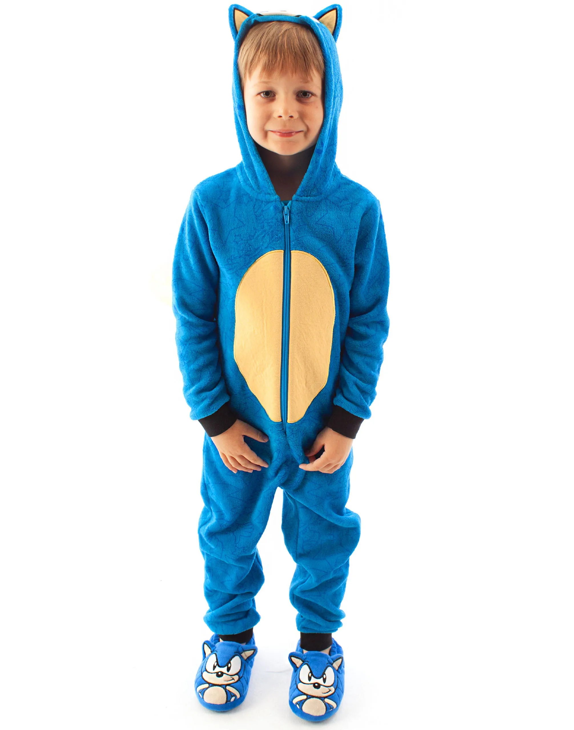 Sonic The Hedgehog Boys Onesie Costume Kids Pyjamas - Blue