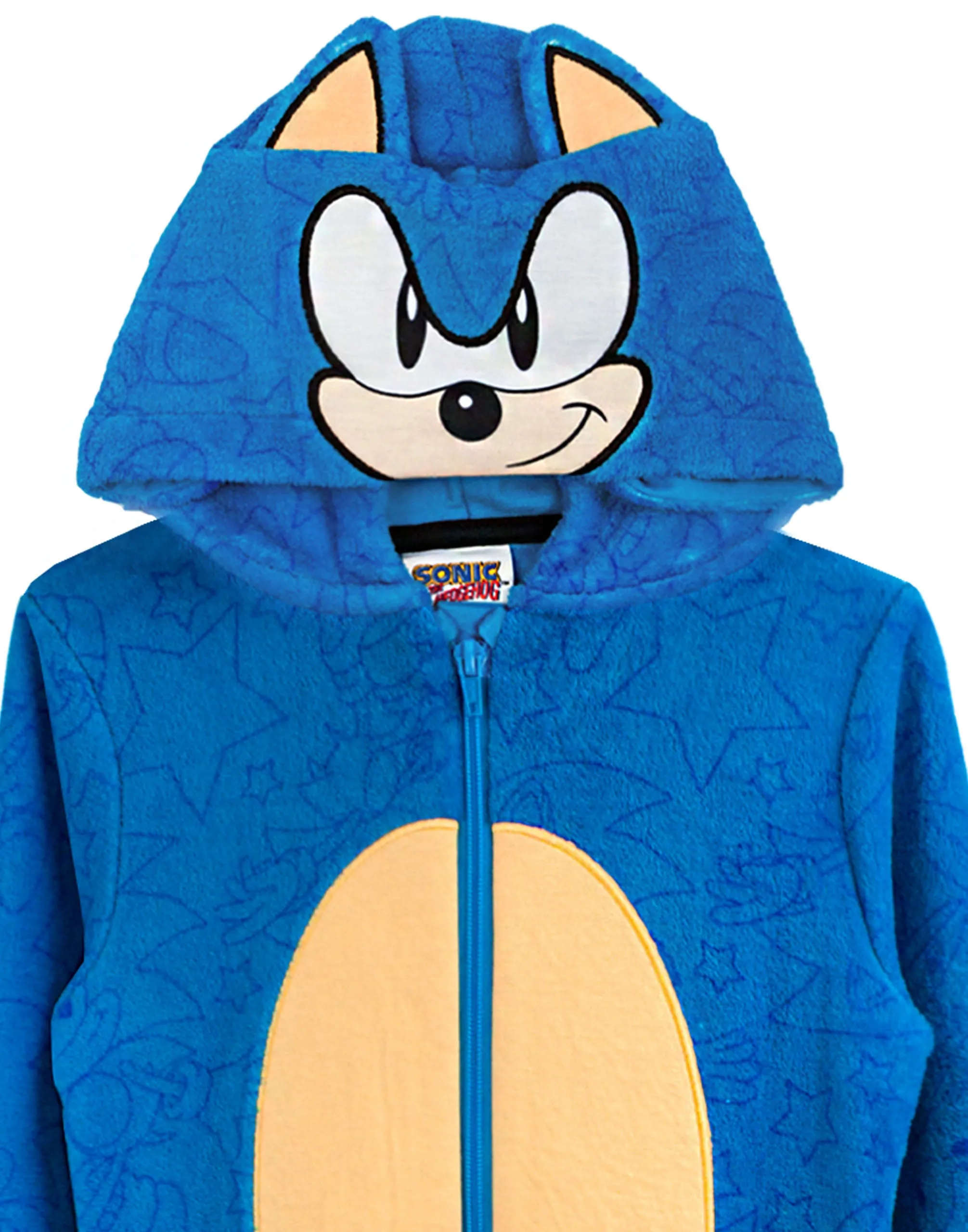 Sonic The Hedgehog Boys Onesie Costume Kids Pyjamas - Blue