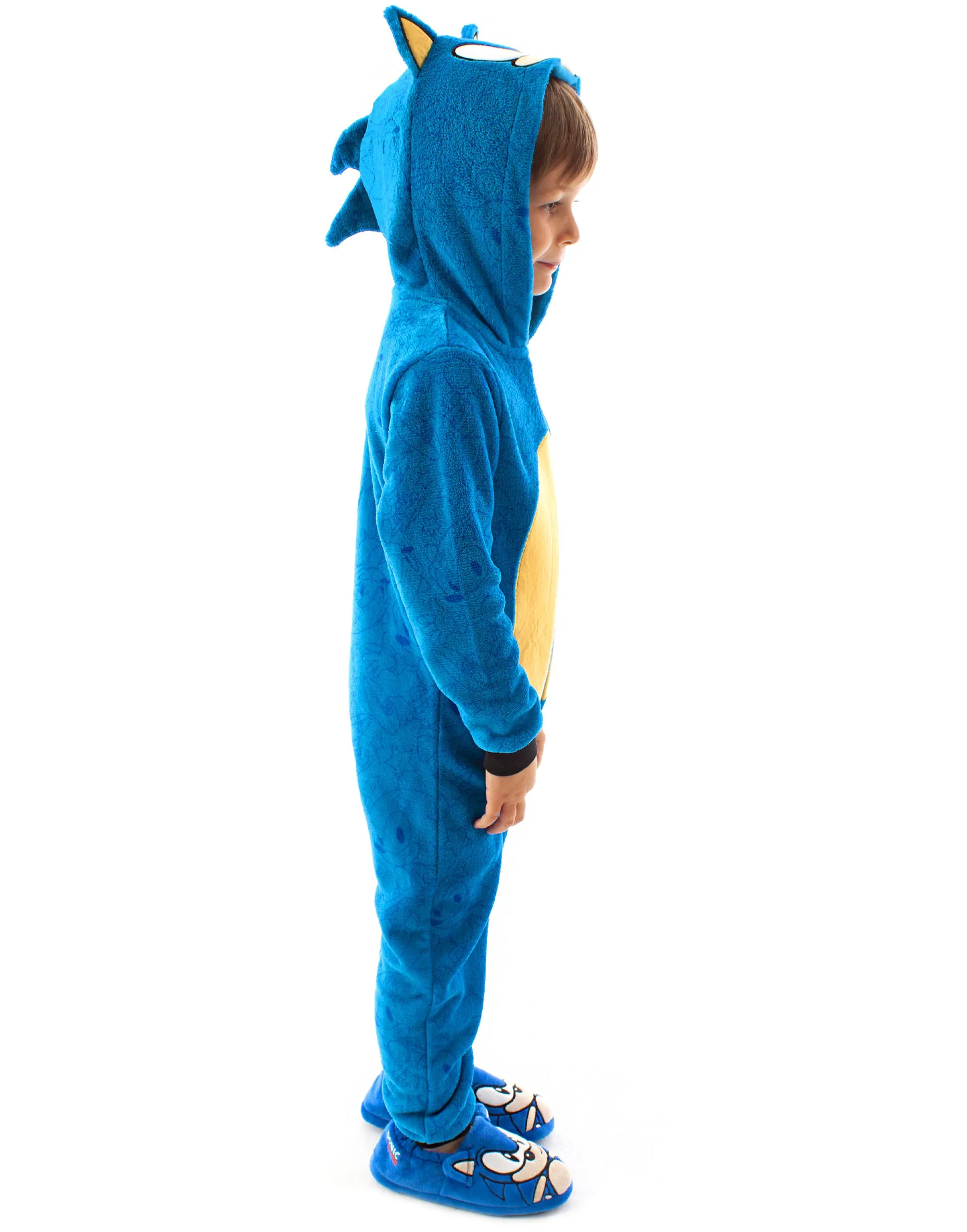 Sonic The Hedgehog Boys Onesie Costume Kids Pyjamas - Blue