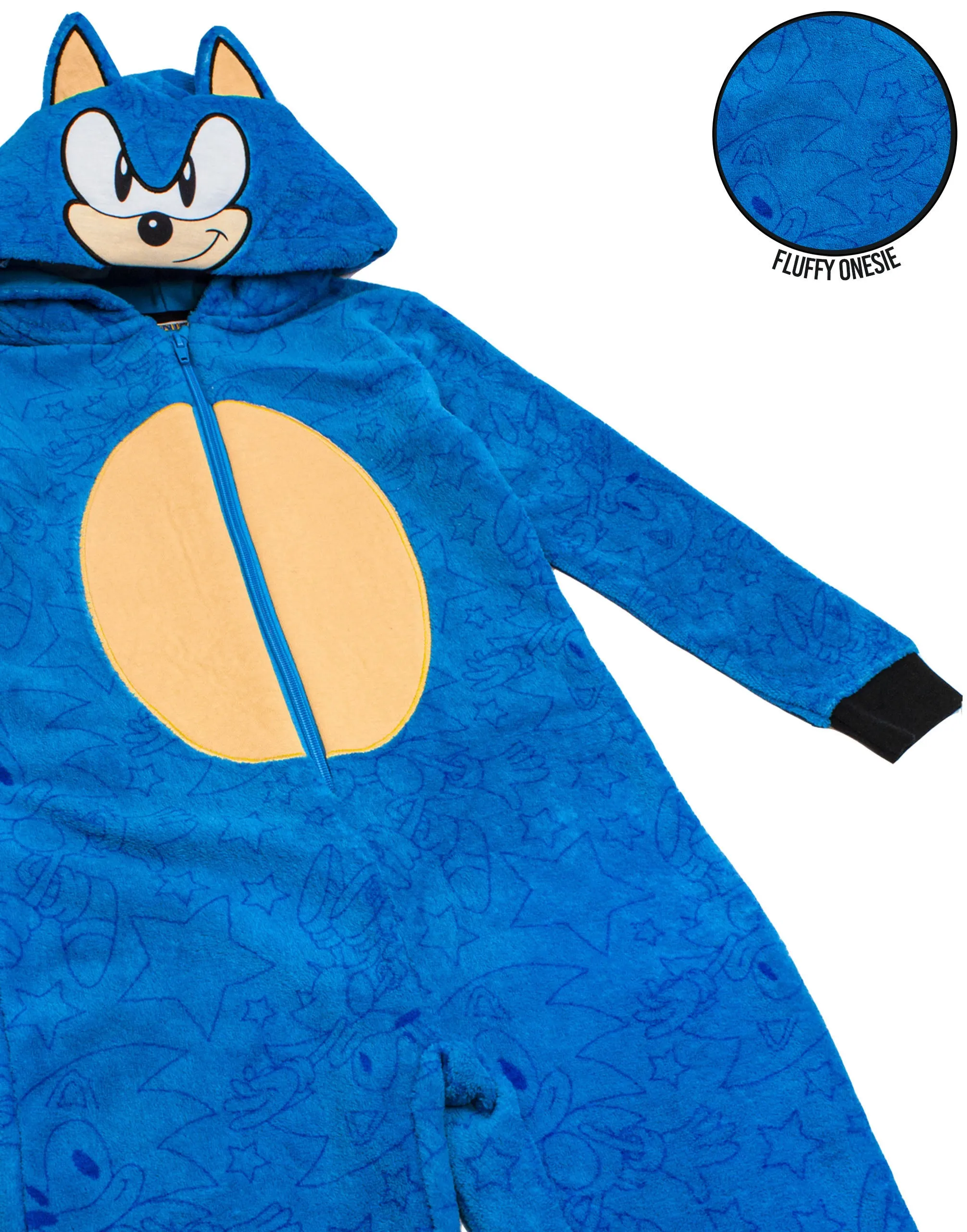 Sonic The Hedgehog Boys Onesie Costume Kids Pyjamas - Blue