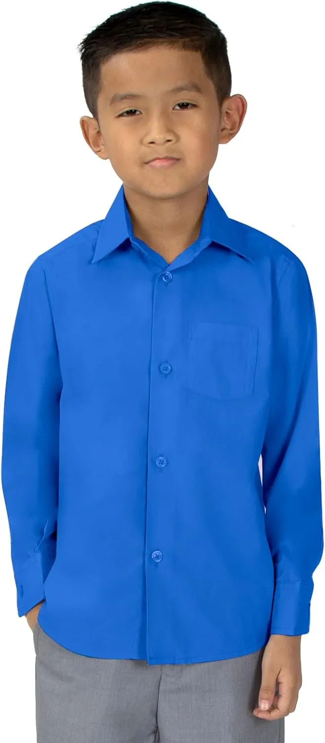 Spring Notion Boys' Long Sleeve Dress Shirt for Boys Kids Toddlers
