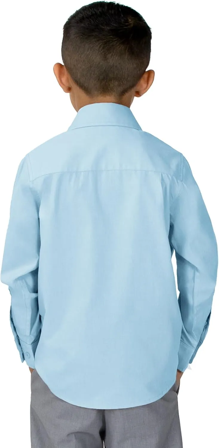 Spring Notion Boys' Long Sleeve Dress Shirt for Boys Kids Toddlers