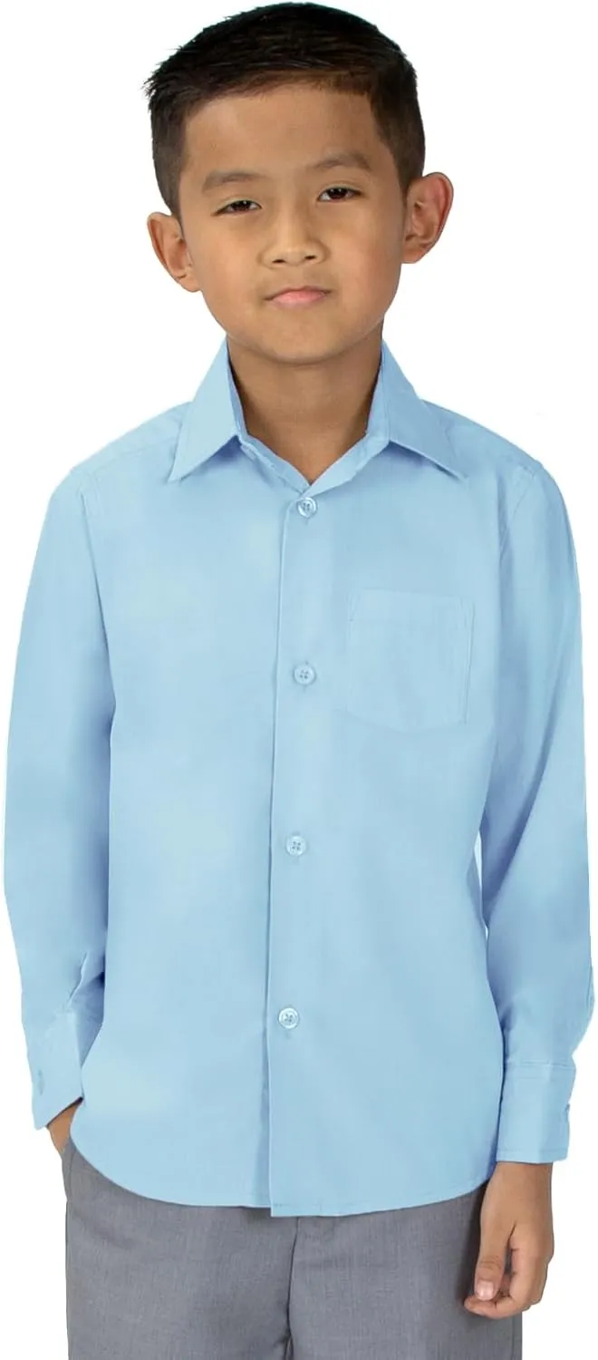 Spring Notion Boys' Long Sleeve Dress Shirt for Boys Kids Toddlers