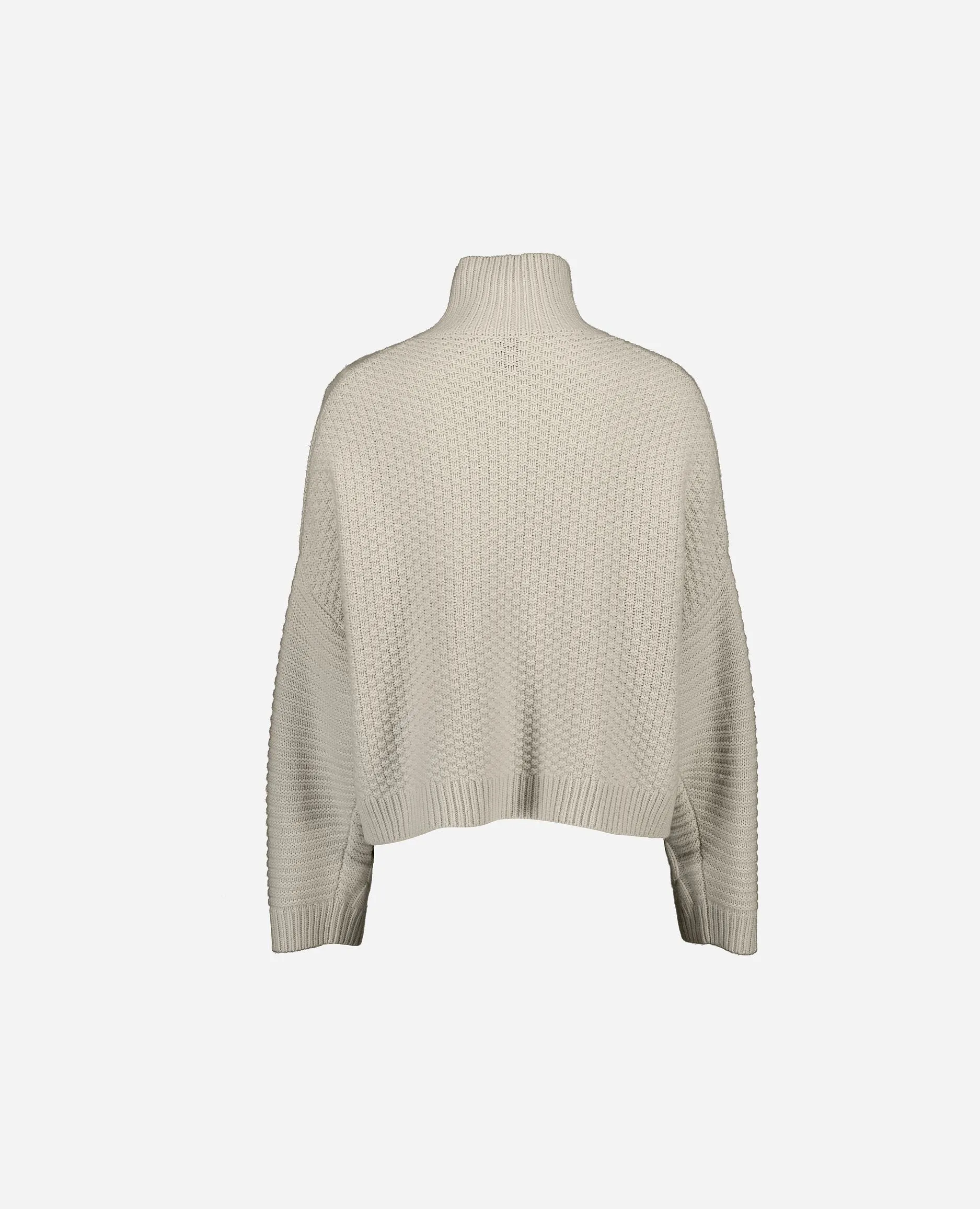 Stehkragen Pullover aus Cashmere-Mischung in Beige