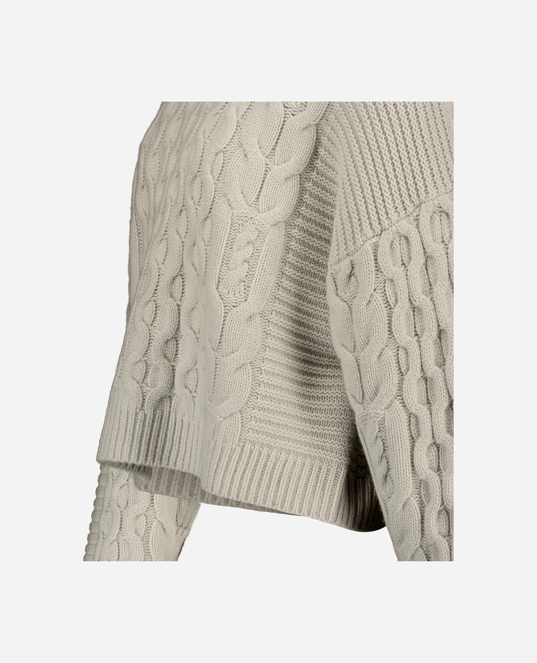 Stehkragen Pullover aus Cashmere-Mischung in Beige