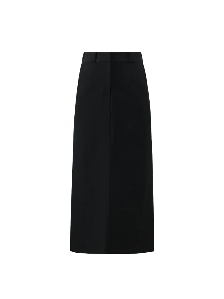 Straight Fitting Slit Half Skirt