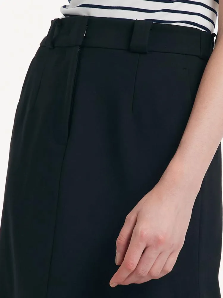 Straight Fitting Slit Half Skirt
