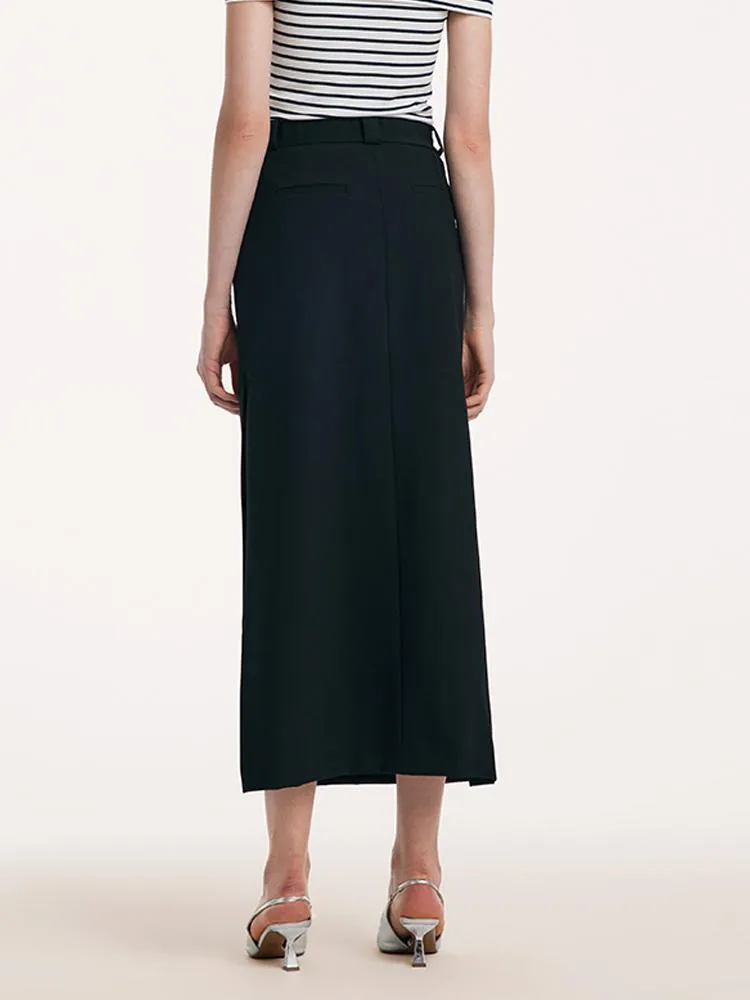 Straight Fitting Slit Half Skirt