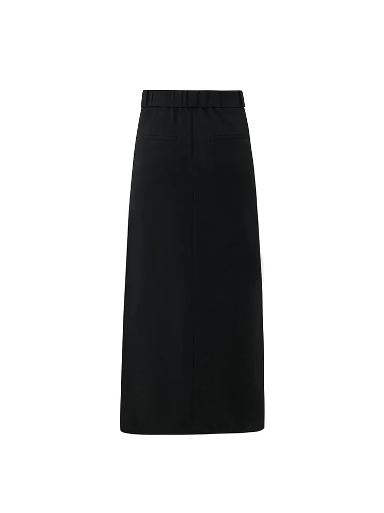 Straight Fitting Slit Half Skirt