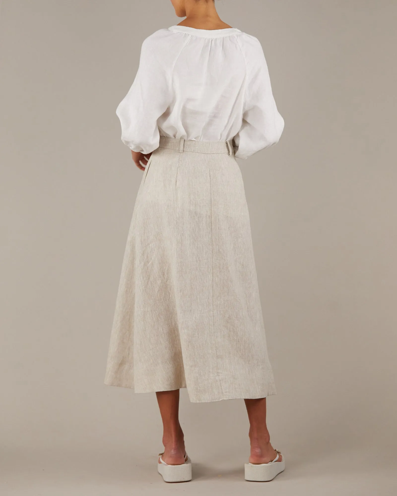 Telopea Linen Blouse - White