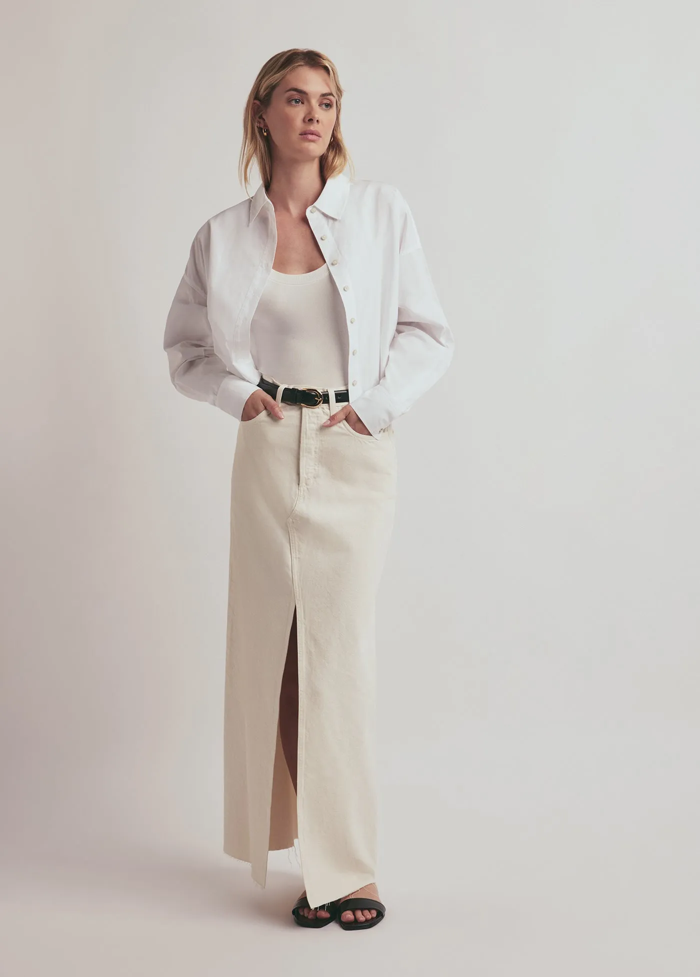 THE SADIE HIGH RISE MAXI A-LINE SKIRT