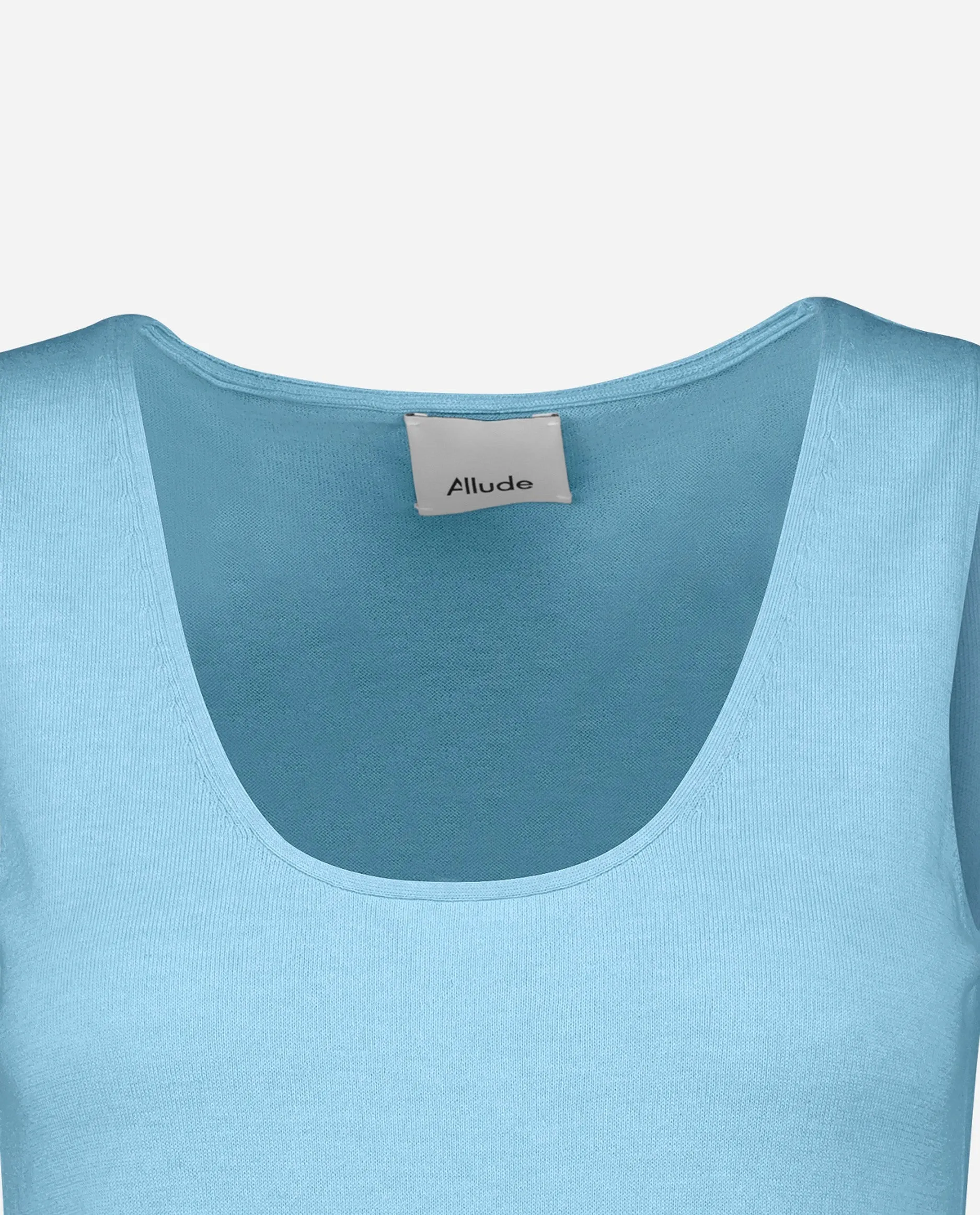 Top aus Cashmere-Mischung in Blau
