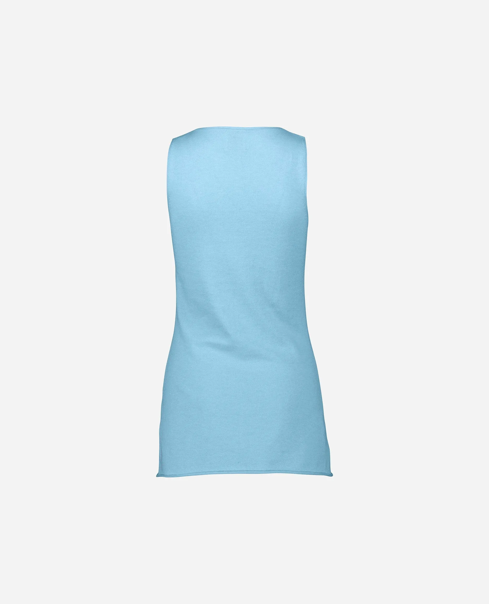 Top aus Cashmere-Mischung in Blau