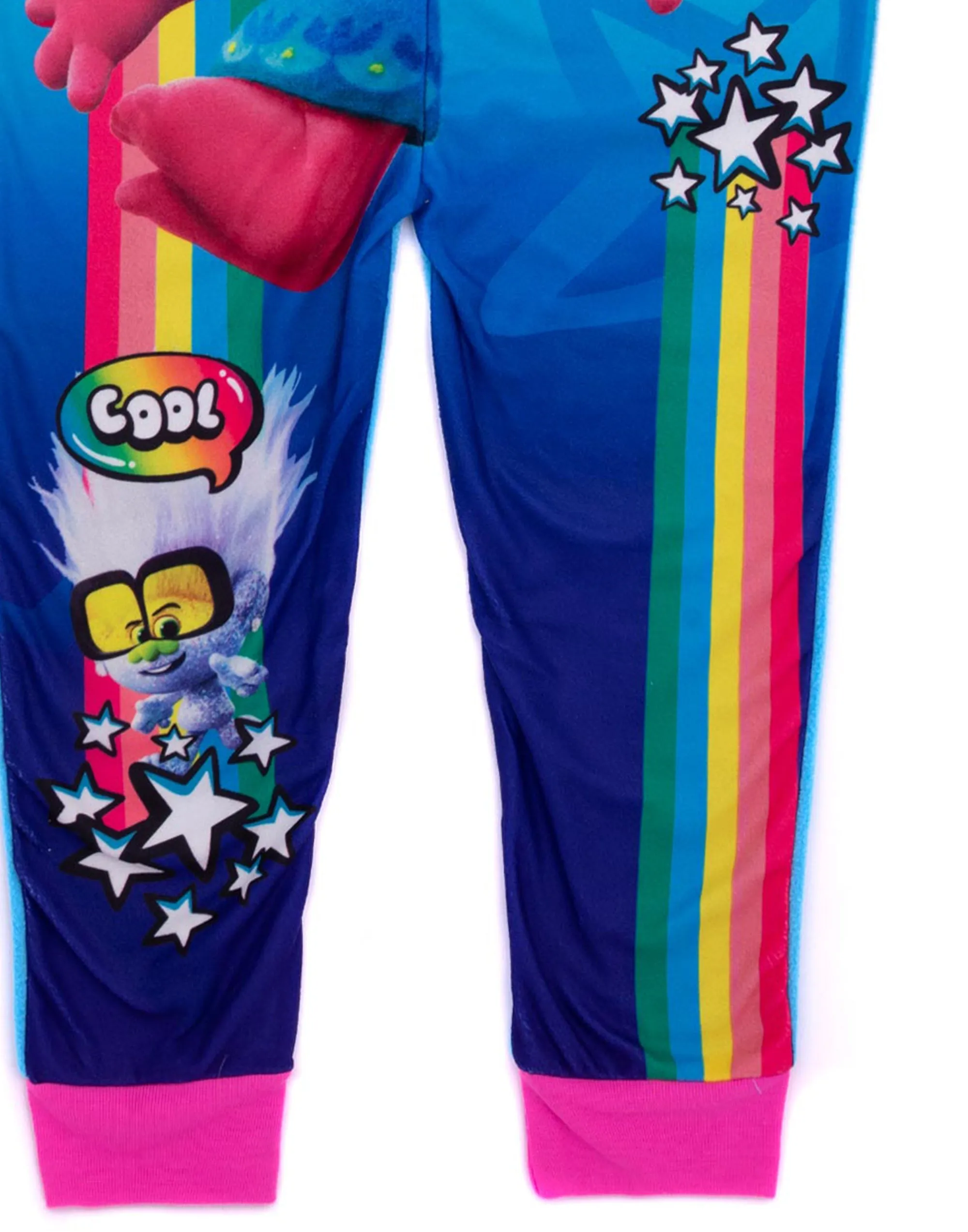 Trolls Girls Blue All In One Fleece Nightwear Pyjamas