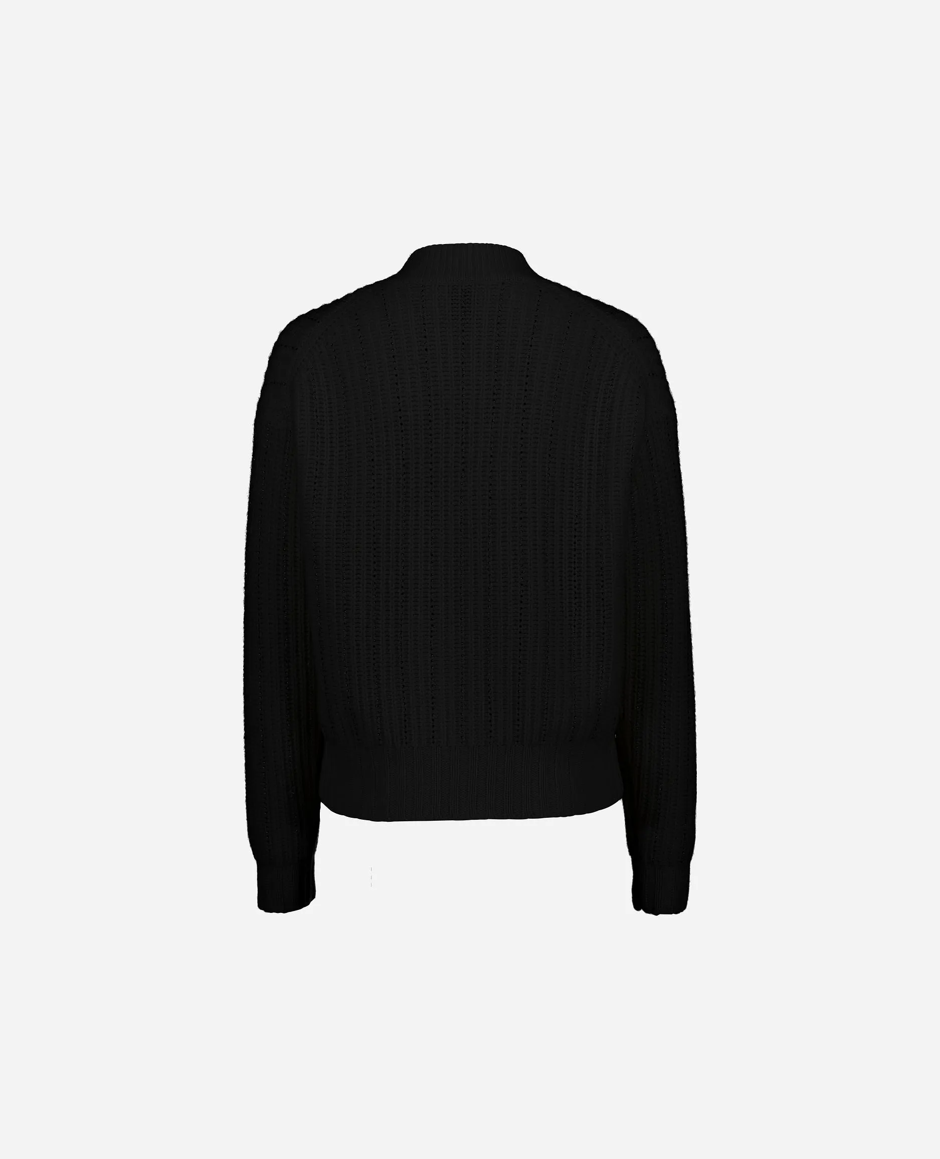 V-Strickjacke aus Cashmere-Mischung in Schwarz