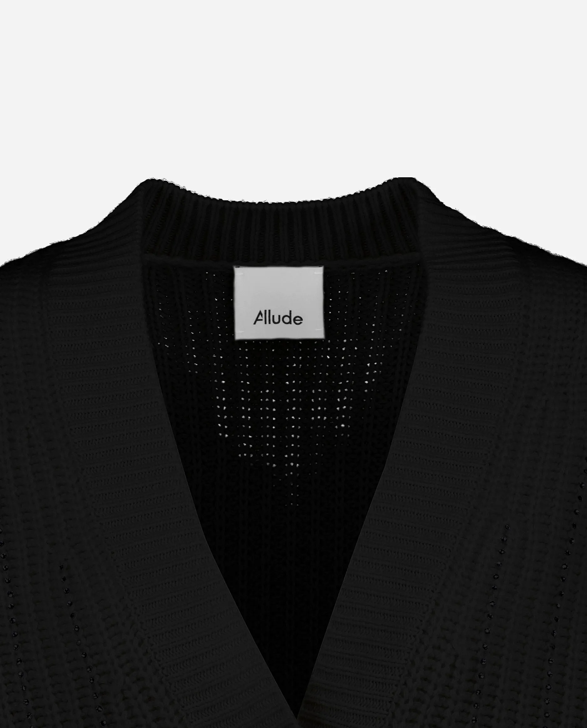 V-Strickjacke aus Cashmere-Mischung in Schwarz