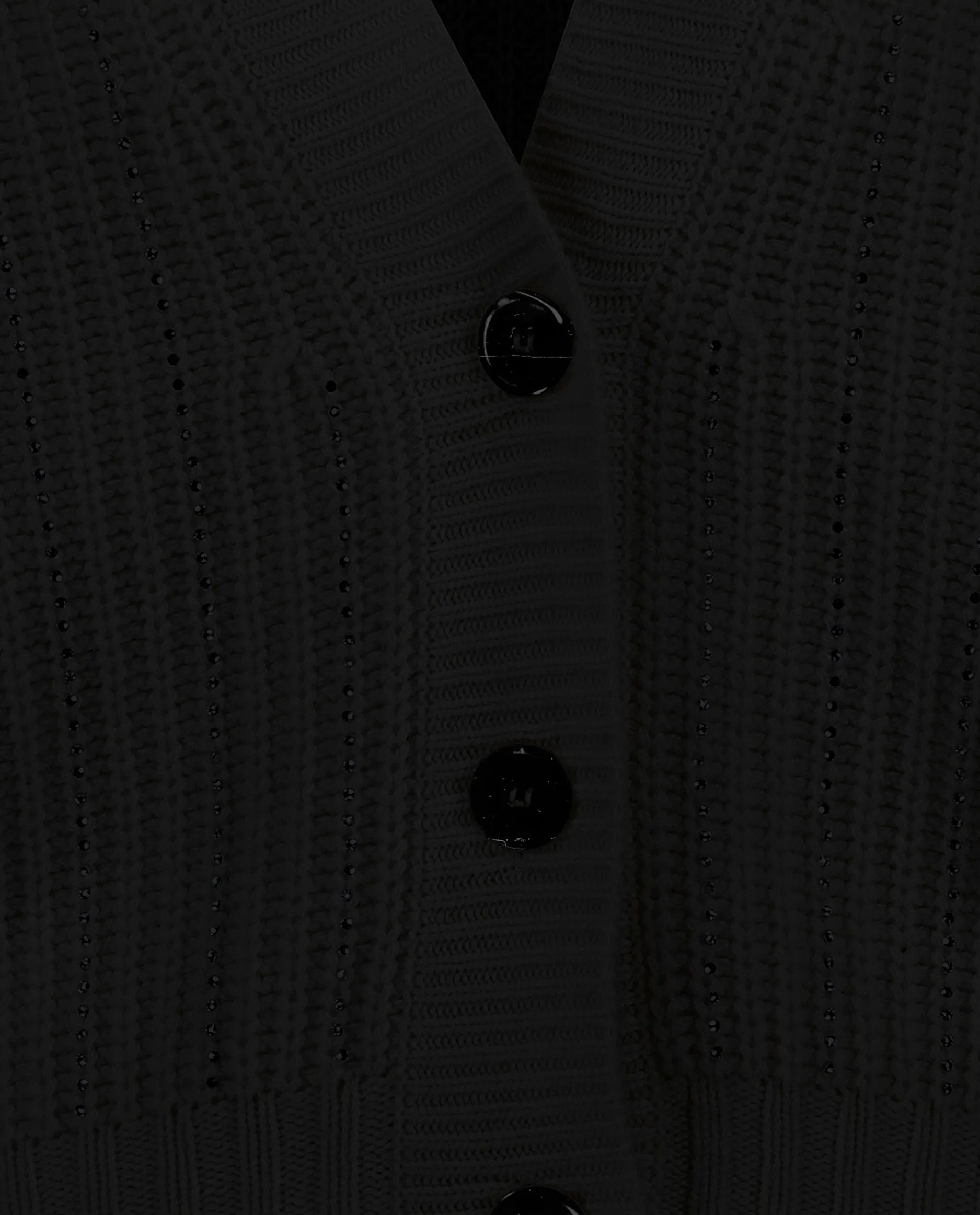 V-Strickjacke aus Cashmere-Mischung in Schwarz