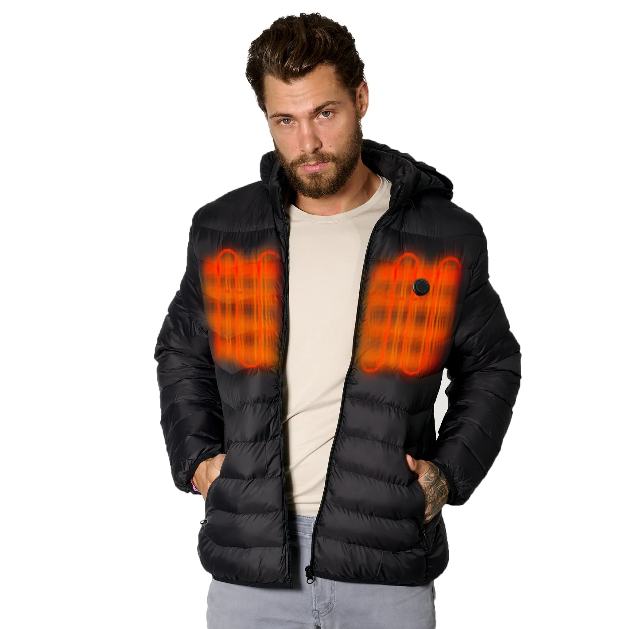 Weston Premium Insulated Heated Puffer Jacket for Cold Weather