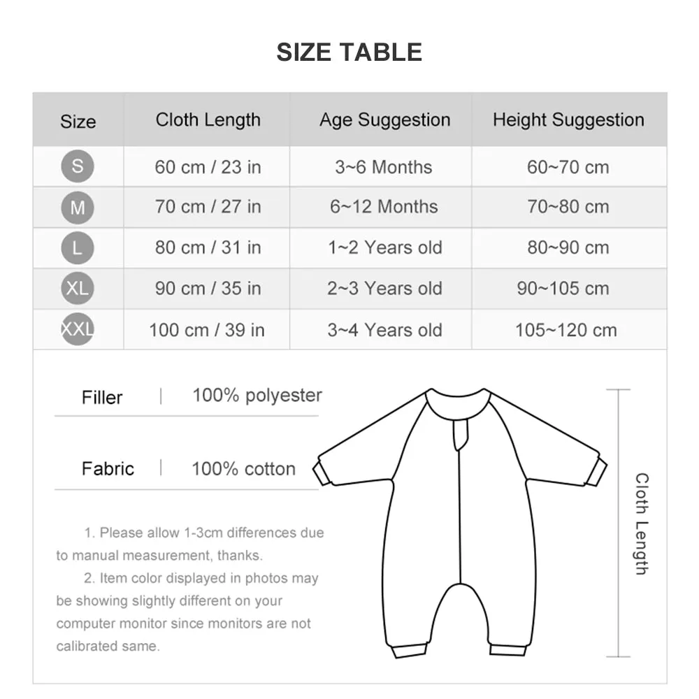 Winter Baby Sleep Sack | 2.5Tog Warm Kids Play Suits | Sleeping Bag for Children 1-4Years