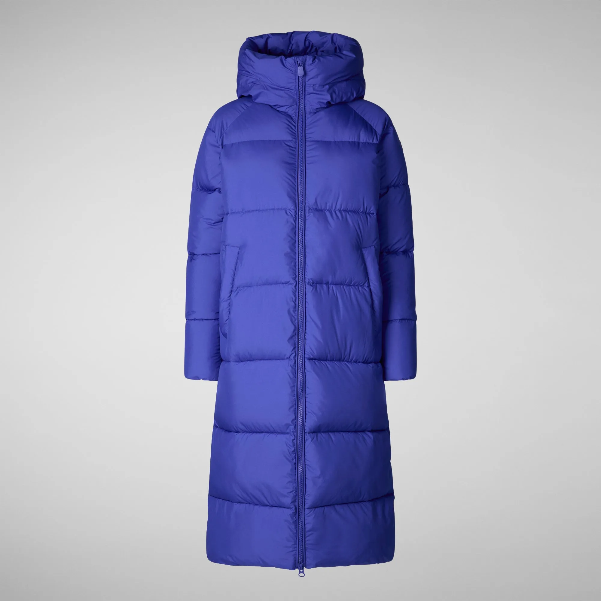 Woman's animal free hooded puffer jacket Janis in gentian blue