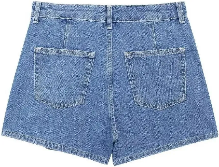 Women's Casual Solid Denim Short Shirt Asymmetric Denim Skirt Suit