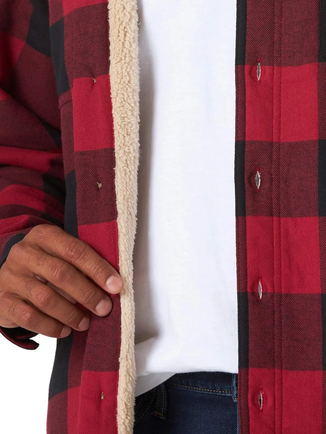Wrangler Authentics Men's Long Sleeve Sherpa Lined Shirt Jacket