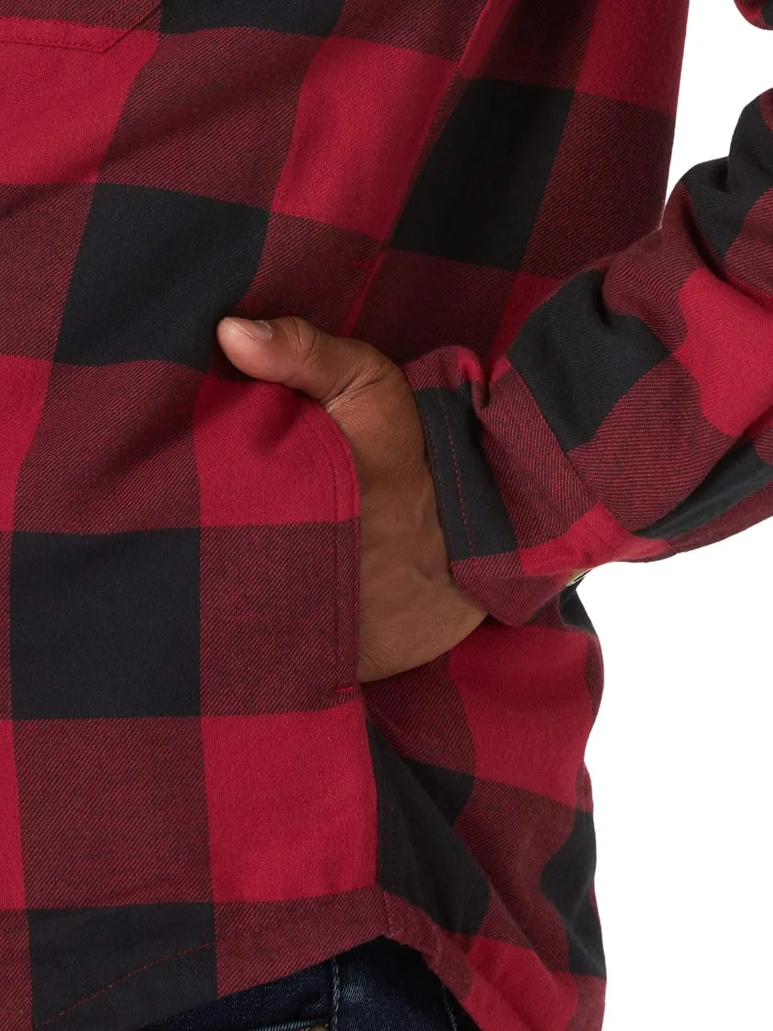 Wrangler Authentics Men's Long Sleeve Sherpa Lined Shirt Jacket