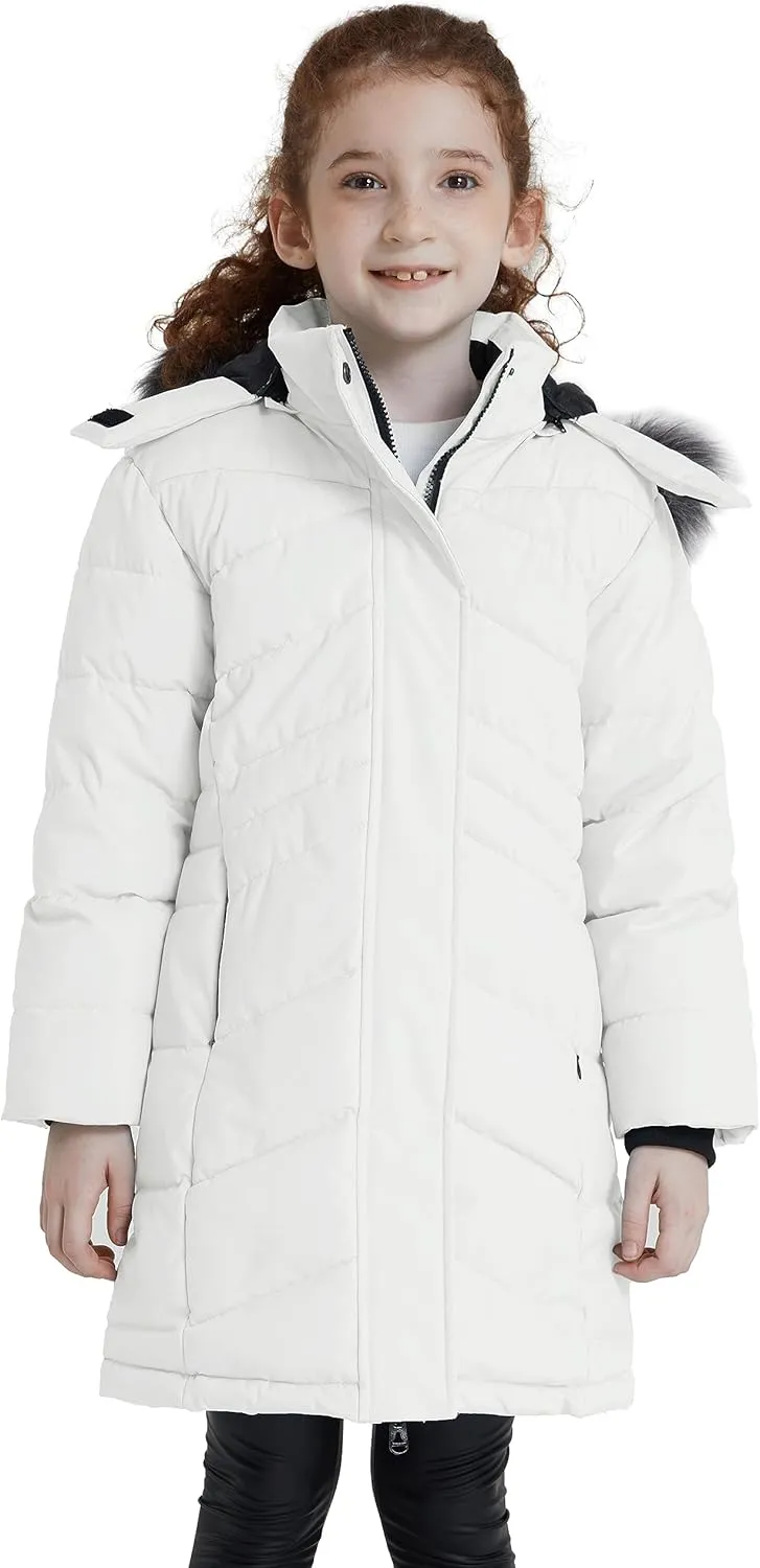 ZSHOW Girls' Winter Coat Insulated Long Parka Warm Hooded Puffer Jacket